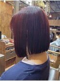 【菅原 淳之介】タッセルボブ×ワインレッド【ブリーチなし】