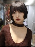 前上がりボブパーマ