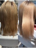 【ビフォーアフターあり】髪質改善カラー/ライトベージュ/艶髪