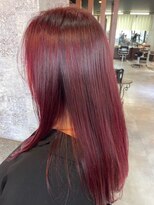 エイム ヘア デザイン 町田店(eim hair design)&nbsp;カシスレッド/韓国ヘア/ストレートロング/髪質改善/艶髪ロング