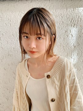 メイクス 表参道(MAKE'S omotesando) 切りっぱなしボブ ケアブリーチ 透明感カラー ベージュカラー