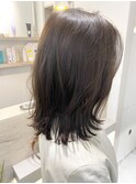 髪質改善ミディアムグレージュヘア
