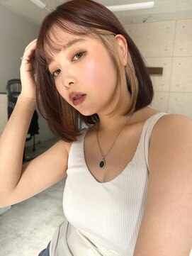 ザ キャンバス ミヤザキツネヒサ(THE CANVAS 宮崎恒久) 【CANVAS】インナーカラー＿金髪ボブ ＿ヘルシースタイル