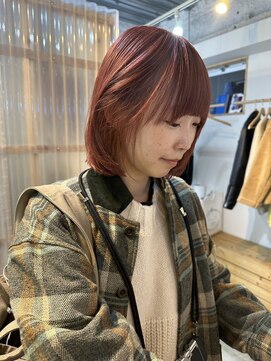 ノービス バイ パーキング 心斎橋(NOV!!!CE by PARKiiiNG) ナチュラルショート/ミルクブラウン/丸型向け小顔カット