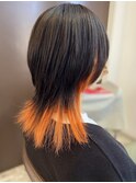ウルフカット×インナーカラー