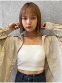 三軒茶屋_レディース_ミディアム_ボブ_ブリーチ_ハイトーン_小顔