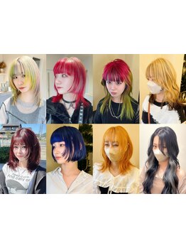 ハイトーン・ブリーチ特化サロン◇顔周りレイヤーカットやウルフカットが大人気♪デザインカラーとの相性◎