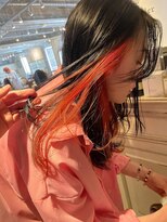 髪質改善と縮毛矯正の専門店 サンティエ(scintiller)&nbsp;ブルーブラック　インナーオレンジ