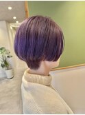 パープルカラー×ハンサムショート
