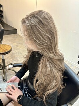 ブレンド 渋谷(BLend) 前髪ハイライトカラーこなれミディイメチェンウェーブパーマ