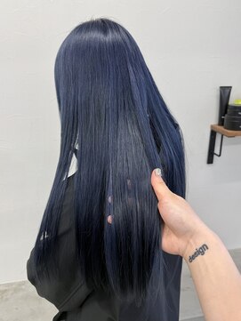 ソソ(soso) 【カンナ/横浜/ブリーチ】ネイビーカラー