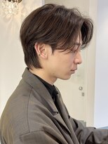 マッシュヘア/センターパート/ニュアンスパーマ/毛流れパーマ