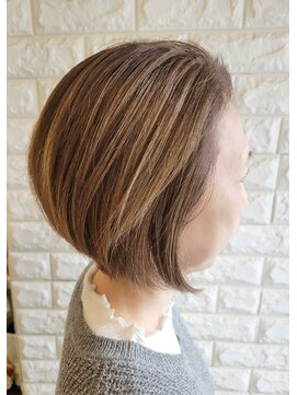 松本平太郎美容室 国立店 40代50代60代×前下がりグラデーションボブ×イノアカラー