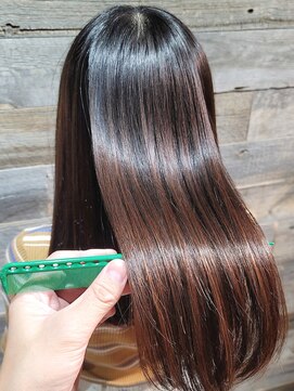 セミロング/髪質改善/縮毛矯正/艶感/艶髪