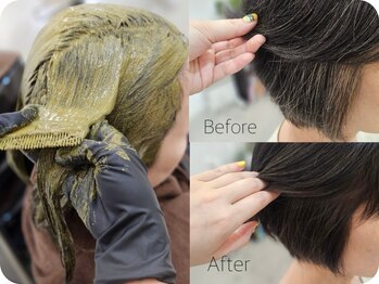 グランリベルタ(GranLiBERTA)の写真/ヘナで40～50代ミセス世代の髪悩みを解消!!ゴワつき,縮れる髪,細毛を強化しハリコシ艶UPのふんわりヘアに!!