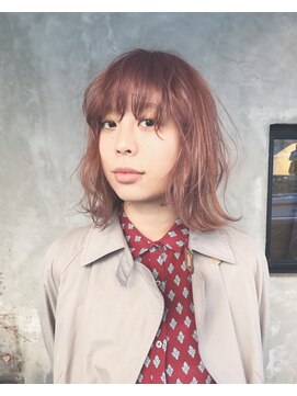 ヘルベチカ・ヘア(Helvetica hair) [helvetica hair]アッシュピンク×ニュアンスミディ＊島村知世