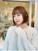内巻きワンカールボブ マロンベージュ