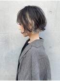 ショートボブ×インナーカラー