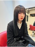 黒髪ぱっつんロング/ストレート/髪質改善【藤沢駅】/naomi