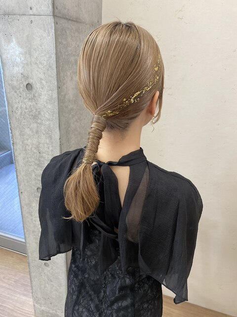 箔付きタイトヘアアレンジ/大宮東口タイトヘアアレンジ