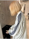 シャーベットオレンジ切りっぱなしボブ