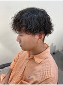 メンズ波巻きパーマ  ミディアム  細めカール