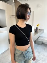 ステン(sten)&nbsp;タッセルボブ/切りっぱなしボブ/顎ラインボブ/黒髪ボブ/ミニボブ