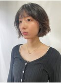 切りっぱなしボブ/韓国ヘア/タッセルボブ/顔まわりレイヤー/20代