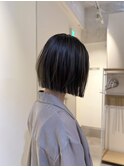髪質改善/ボブ/黒髪/オリーブグレー/小顔カット/ココアベージュ