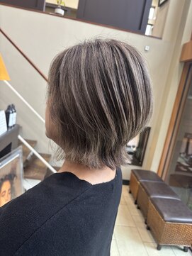 白髪ぼかしハイライト/グレージュカラー/髪質改善