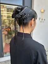 フェンヘアーアイス 中目黒(Fen.hair ici)&nbsp;お呼ばれツインアレンジ♪ガーリーお団子ヘアアレンジ