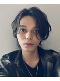 センターパート　ニュアンスパーマ