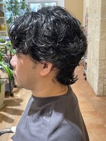 ラピッシュ 新松戸店(Lapish) くせ毛を活かしてセンターパートウルフ