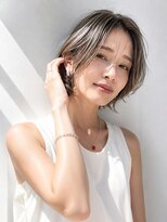 アッシュ 学芸大学店(Ash)&nbsp;ショートボブ/大人女性/オリーブグレージュ/脱白髪染め