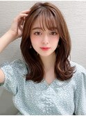 前髪/ラベンダーカラー/イメチェン/くびれミディ/春カラー