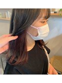 ブリーチなしインナーピンクカラー