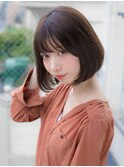 ココアベージュ×ボブ