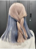 3485タイトストレートツートンカラーオルチャンヘアボバイカラー