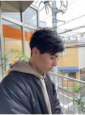かきあげセンターパート/アッシュブラック/ブルーグレージュ