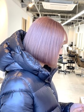 トト 船橋店(toto.) ピンクブラウン切りっぱなしボブ美髪くびれレイヤー小顔[西船橋]