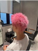 パンクショート スパイキーショート ピンクカラー