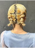 ヘアセット 結婚式ヘア お呼ばれヘア ツインヘア  ボブアレンジ