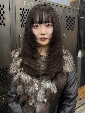 原宿/ウルフカット レイヤー デザインカラー ルーツカラー   