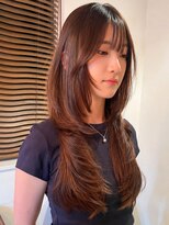 トレス(TRESS)&nbsp;ロングレイヤー　ハッシュレイヤー　ブラウンカラー　表参道