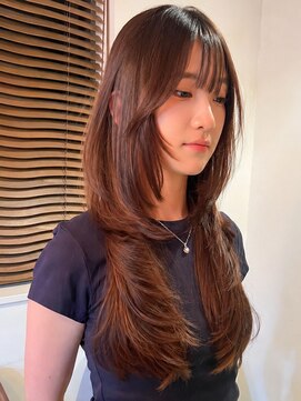 トレス(TRESS) ロングレイヤー　ハッシュレイヤー　ブラウンカラー　表参道
