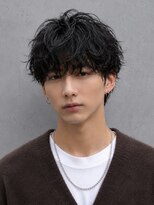 エイド 本店(aid)&nbsp;黒髪シャドウパーマ無造作マッシュショート
