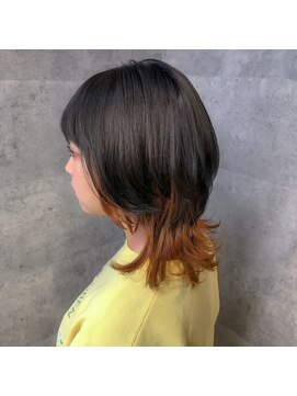 キャラ シャローネ 池袋(Chara Chalone) ウルフカット インナーオレンジ【池袋東口/岸雄一】_