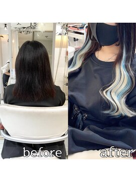 ヴォーグ(VOGUE) シールエクステでインナーユニコーンカラー☆