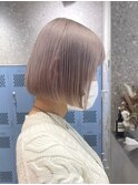 ミルクティーベージュナチュラルボブミニボブケアブリーチ20代