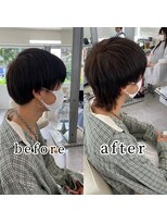 ヘアー アレス(hair ales) メンズエクステ　before after